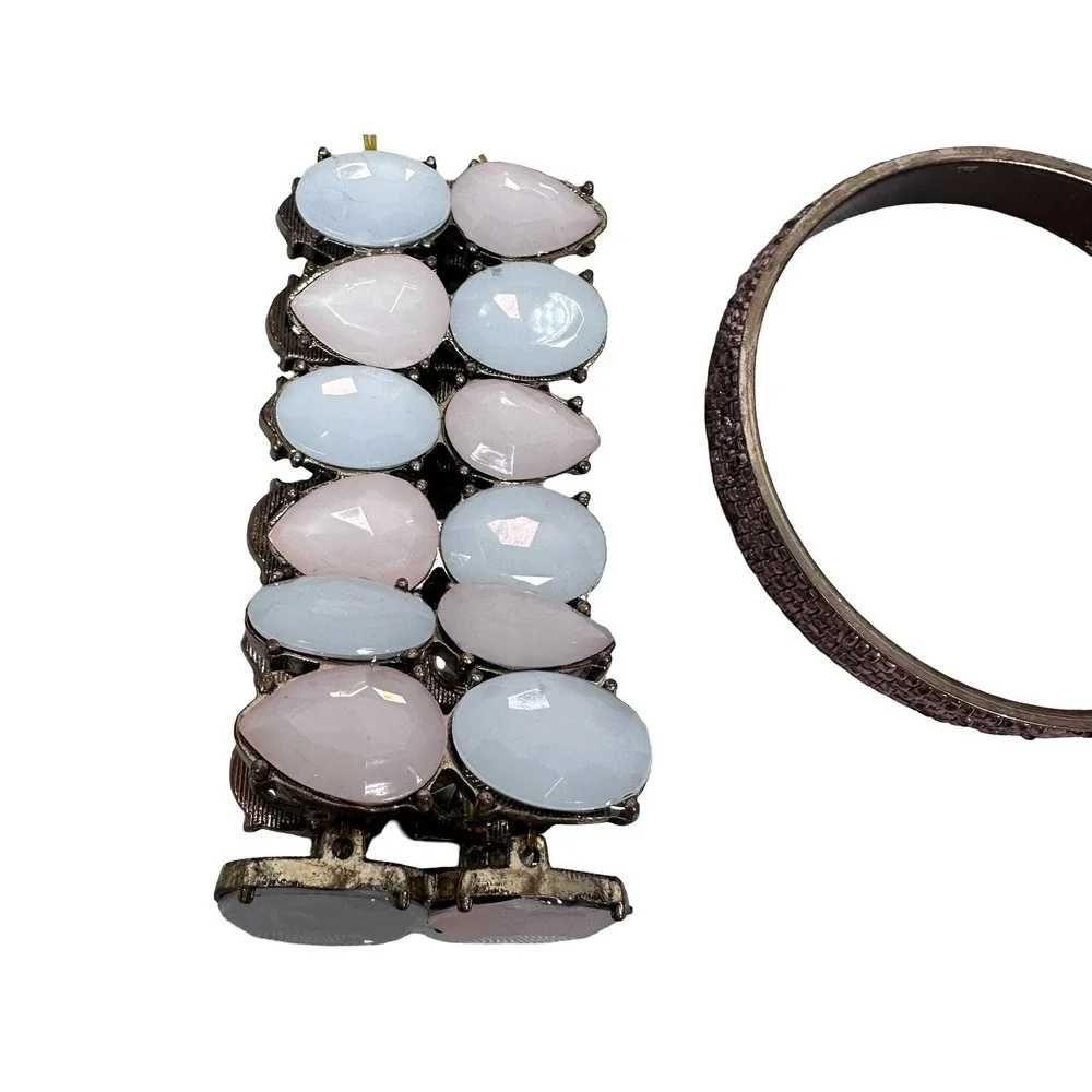 Womens 15 piece Bracelet Lot Alex and Ani Lucky Brand Nine West Mixed Metal Gray